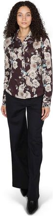 Lords of Harlech Stephanie Stretch Knit Shirt in Serious Floral Black at Nordstrom, Size Xx-Large