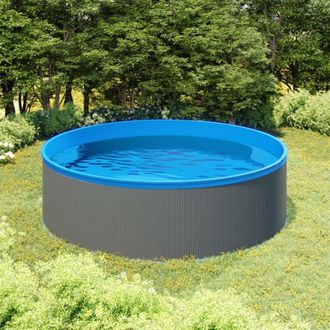 vidaXL Splasher De Piscina Con Skimmer Y Bomba Suspendida De 350x90 Cm De Gris
