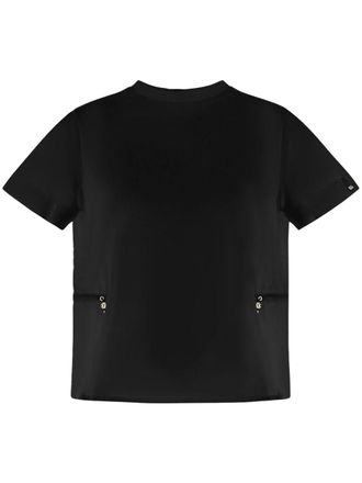Herno Boxy Black Blouse with Drawstring Accents