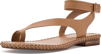 Vince Camuto Libahs Ankle Strap Toe Loop Flat Sandals Womens Sandals Cortado : 6.5 M, Leather