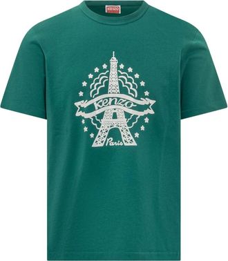 Kenzo Eiffeltoren T-shirt - Heren - T-shirts - Groen - S - Tops