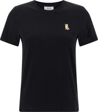 Maison Kitsuné Lady Fox T Shirt Nero-Donna
