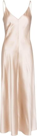 VOZ V-neck slip silk dress - women - Silk - M - Neutrals
