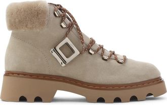 Roger Vivier Su&egrave;de Enkellaarzen Nude & Neutrals - Dames - Winterlaarzen - Beige - 41 EU - Su&egrave;de - Schoenen