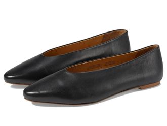 Seychelles American Dreams Ballet Flat Womens Black Leather Slip On ZOGG3655