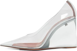 Amina Muaddi Pumps con zeppa 100mm - Argento