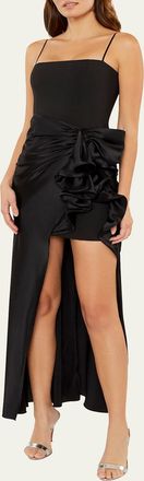 Cinq &agrave; Sept Drina Sleeveless Satin Wrap Gown