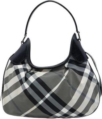 Burberry Pre-owned Brooklyn Hobo Bag - Dames - Vintage Schoudertas - Grijs - ONE Size - Leer - Vintage