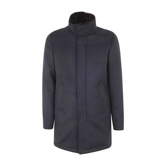 Kired Klassieke Single-Breasted Jassen - Heren - Mantel - Blauw - M - Jassen
