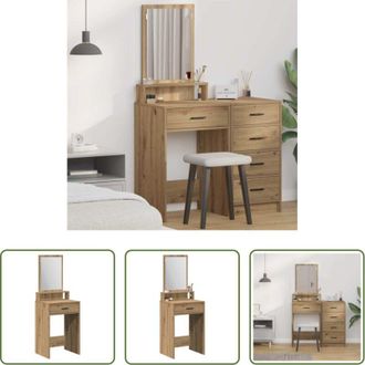 vidaXL Tavolo da trucco moderno - Tavolo da Trucco Rovere artigianale 50 x 41 x 140 cm