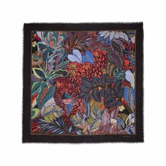 Ferragamo Womens Batik Print Cashmere Shawl In Multicolor