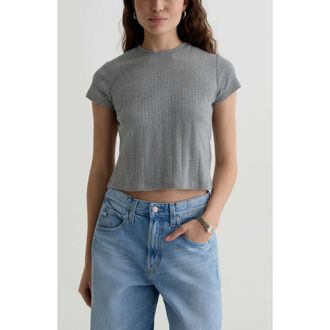 AG - Adriano Goldschmied Sadie Crewneck Top in Heather Grey at Nordstrom, Size X-Small