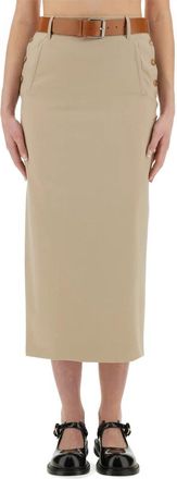 Moschino Gonna - Dames - Midirokken - Beige - XS - Rokken
