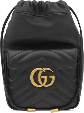 Gucci Pre-owned Gucci Mini GG Marmont Matelasse Calfskin Front Pocket Bucket Bag Ladies FBM2M4HCV6KWCZ67