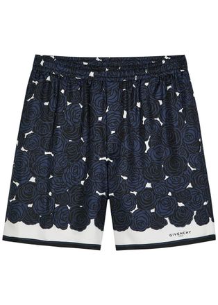 Givenchy Floral-print Silk Shorts - Navy - 52 (IT52 / XL)