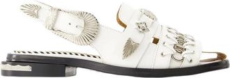 Toga Archives Witte Leren Open Puntige Sandalen - Dames - Sandalen - Wit - 35 EU - Leer - Schoenen