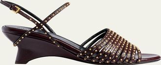 Khaite 35mm Drew Studded Leather Comma-Heel Sandals