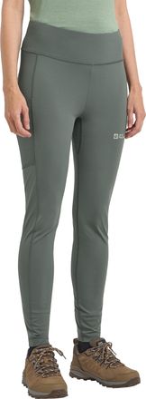 Jack Wolfskin Sporthose JACK WOLFSKIN KLINTAL TIGHTS W, Damen, Gr. M (38/40), Normalgr&ouml;ssen, gr&uuml;n (slate, gr&uuml;n), Obermaterial: 62% Polyamid, 38% Elasthan, Hosen Spo
