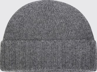 Drumohr Berretto in puro cashmere con lavorazione a costine e risvolto