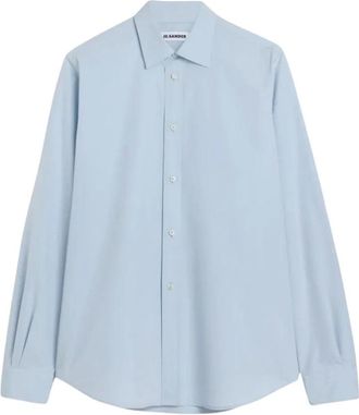 Jil Sander Camicia Leggera in Cotone Fil-&agrave;-Fil - - Shirts - Uomo - Blu - L