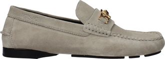Versace Herens Su&egrave;de grijze loafers