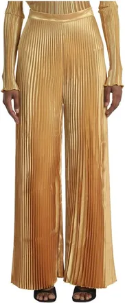 L&rsquo;Id&eacute;e Lid&eacute;e, Broeken, Dames, Geel, S, Polyester, Lange Pantalons met Plooi
