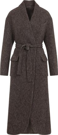 Brunello Cucinelli Brown Wool And Cashmere Coat-Donna