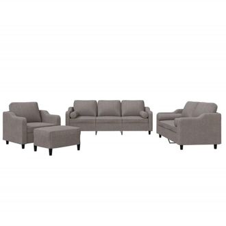 vidaXL Juego De Sof&aacute;s Con Cojines 4 Piezas Tela Gris Taupe Vidaxl