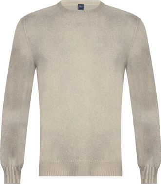 Fedeli Veelzijdige trui met ronde hals - Heren - Ronde hals truien - Beige - L - Kasjmier - Truien & Vesten