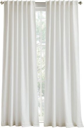 DKNY Waffle Stripe Set of 2 Cotton Curtain Panels in White at Nordstrom, Size 50X108
