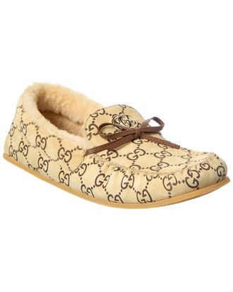 Gucci Driver Wool & Leather Loafer