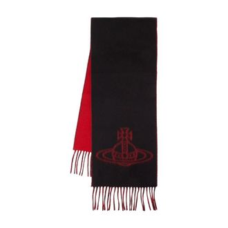 Vivienne Westwood Logo-Embroidered Wool Scarf - Black