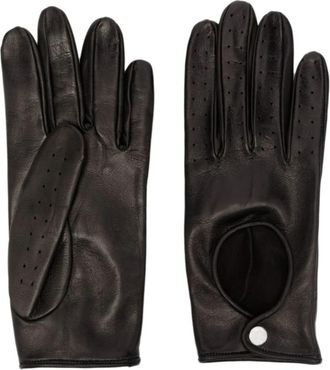 Ernest W. Baker Leren Rijhandschoenen met Uitsparingen - Heren - Handschoenen - Zwart - M - Leer - Accessoires