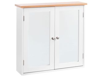 Beliani Beliani - Armadietto A Muro Con Specchio Da Bagno Mdf Bianco 17 X 60 Cm Alamos