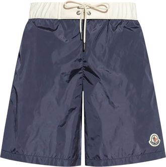 Moncler logo swim shorts - men - Polyamide - L - Blue