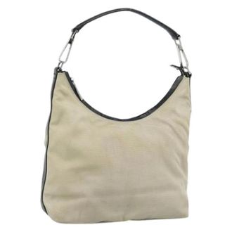Gucci Pre-owned Shoulder Bags, female, Beige, Size: ONE SIZE Pre-owned Vintage Canvas Hand Bag