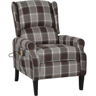 Les Tendances Les Tendances - vidaXL Poltrona Massaggiante Reclinabile Marrone in Tessuto