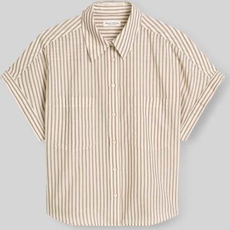 Marc O'Polo Relaxed Fit Bluse aus reiner Baumwolle in Mittelgrau, Gr&ouml;&szlig;e 34