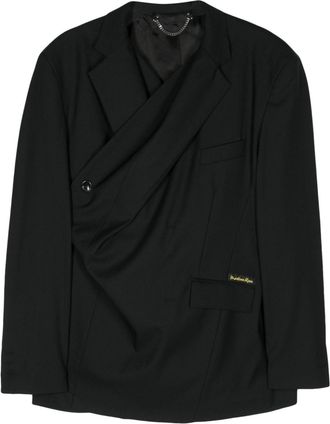 Martine Rose Empty Wrap double-breasted blazer - unisex - Virgin Wool/Viscose/Polyester - 50 - Black