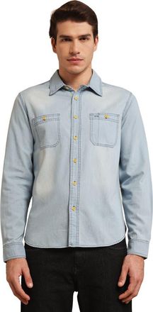 Members Only Mens Denim Shirt in Light Indigo at Nordstrom, Size Xx-Large