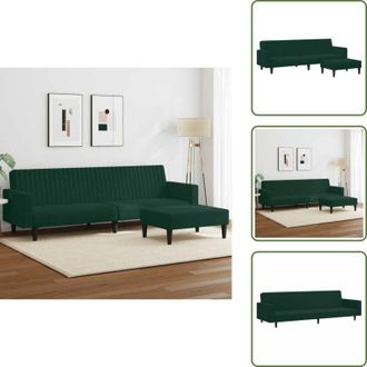 vidaXL Divano con poggiapiedi - vidaXL Set di Divani 2 pz Verde Scuro in Velluto - Divano per casa