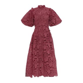 AllSaints Midi Dresses, female, Red, Size: 2XS Odette Broderie Anglais Maxi Dress