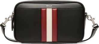 Bally Cross Body Bags, male, Black, ONE SIZE, Black Shoulder Bag with Stripe Detailing