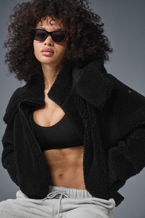 Alo | Foxy Sherpa Jacket in Black, Size: Medium