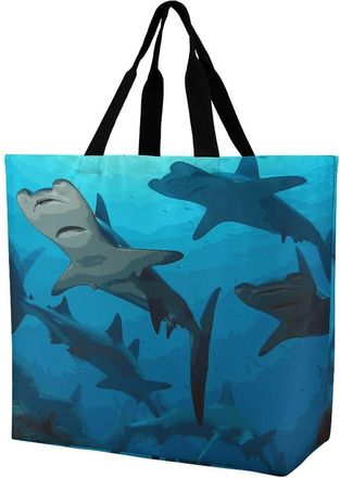 Generic Hammerhead Sharks Shoulder Bag Waterproof Shopping Bag Eco Friendly Handbags For Casual Travel Daily Use