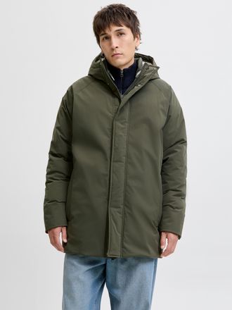 Jack & Jones Parka JACK & JONES JJEWOOD PARKA SN, Herren, Gr. XL, forest night, Web, Obermaterial: 100% Polyester, unifarben, regular fit, Jacken Parka