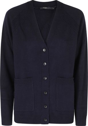 Seventy Blue Wool and Cashmere Blend Cardigan with V-Neckline