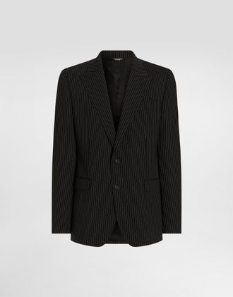 Dolce & Gabbana Martini Light Single-breasted Pinstripe Wool Jacket - Man Suits And Blazers Multicolor 54
