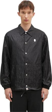 A Bathing Ape Lux Sport Patroon Jacquard Nylon Coach Jacket - Heren - Zomerjassen - Zwart - XL - Nylon - Jassen