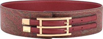 Etro Riem met iconische gouden metalen gesp - Dames - Riemen - Veelkleurig - 90 CM - Accessoires